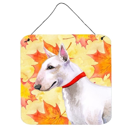 Carolines Treasures Bull Terrier Fall Wall or Door Hanging Prints, 6 x 6 in. BB9954DS66
